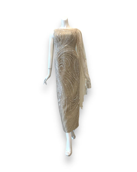 Rent: Winda Halomoan - Gold Sleeves Fully Beaded With Cape