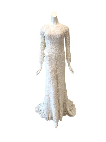 Rent: Johar Mandrawan - LongSleeve V-neck French Lace Wedding Dress