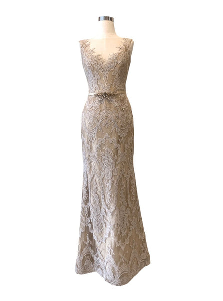 Rent : Rachm Design - Gold V-Neck Mermaid Embroidery Gown