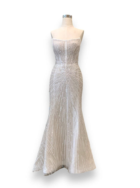 Rent: Yogie Pratama - White Mermaid Full Beaded Strapless  Wedding Dress